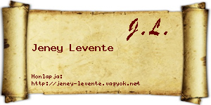 Jeney Levente névjegykártya